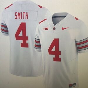 😁Jeremiah Smith Stitched Jersey White Vapor☺️